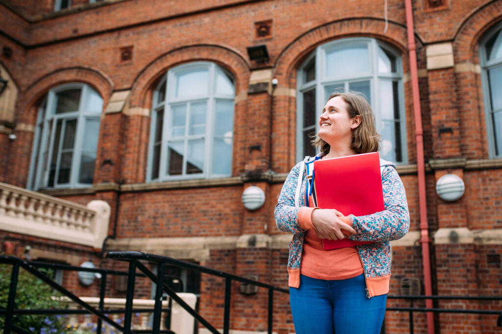 Mature student outside St Marys University College