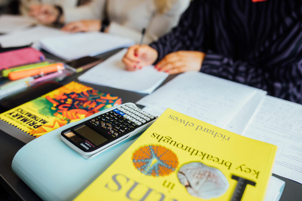 Student attending a Math class