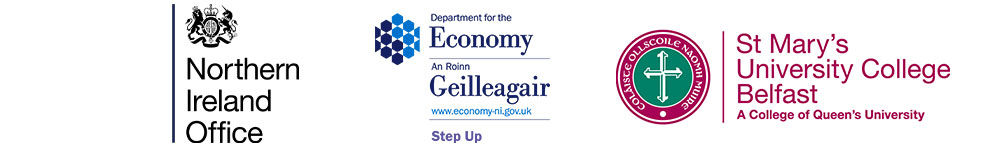 Northern Ireland Office, Dep of Economy and St Mary's University logos