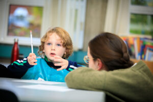art workshop with PGCE students from SMUCB and children from Bunscoil Phobal Feirste Primary School